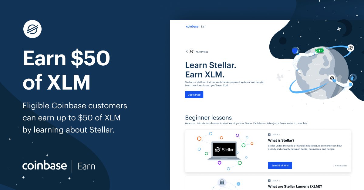 Use my invite to join Coinbase and earn up to $50 of$ XLM. Free Stellar Link in comments