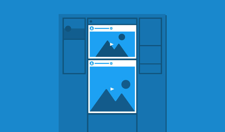 Graphic showing how Twitter landscape and portrait videos display on the platform. 