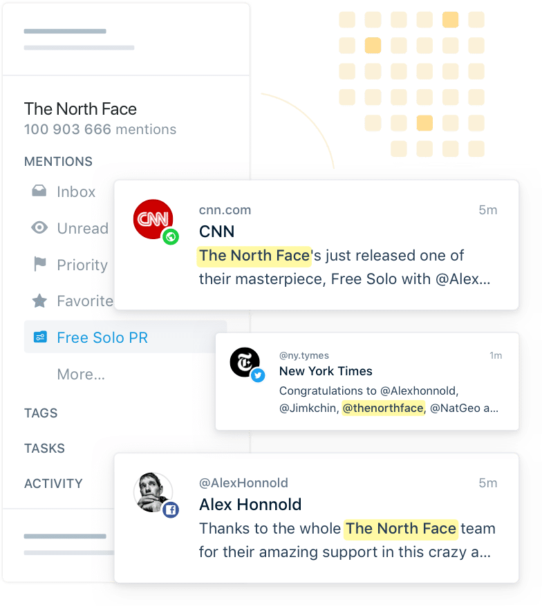 Screenshot of Mention's social media monitoring brand alert example.