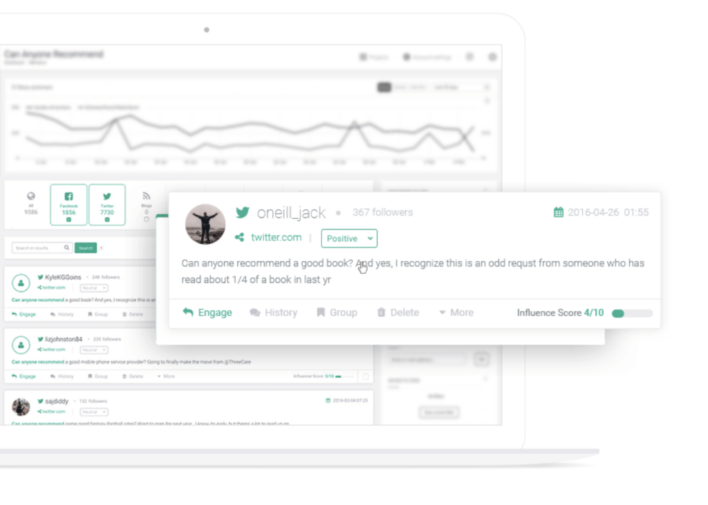 A screenshot of Brand24's social listening tools.