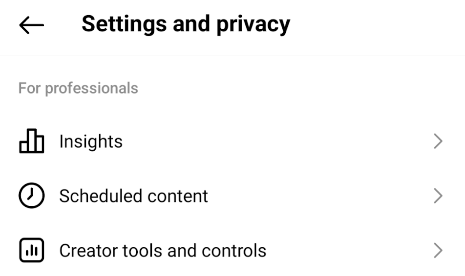 settings and privacy in instagram