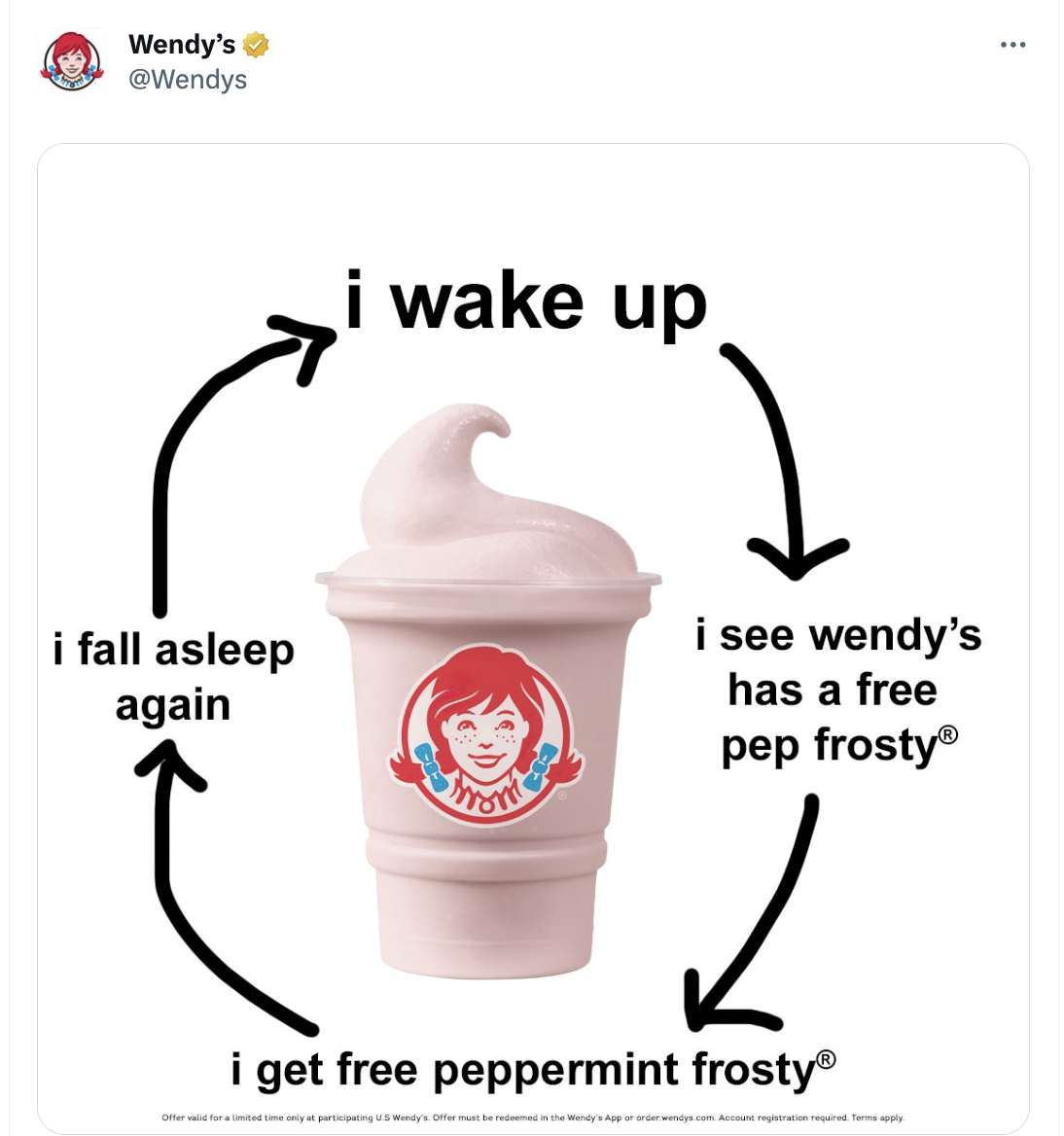 A screenshot of a Wendy’s X/Twitter account post.