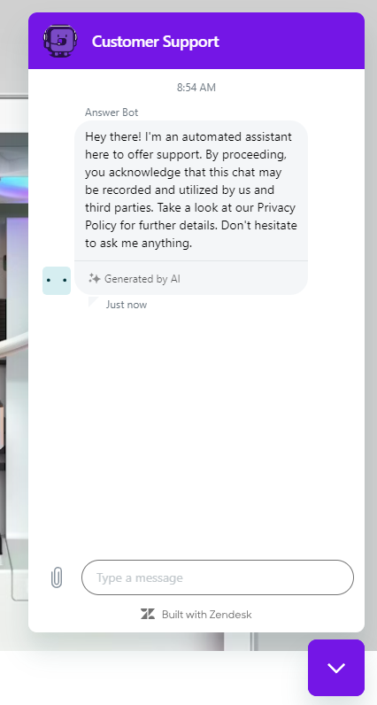 NZXT chatbot for customer engagement