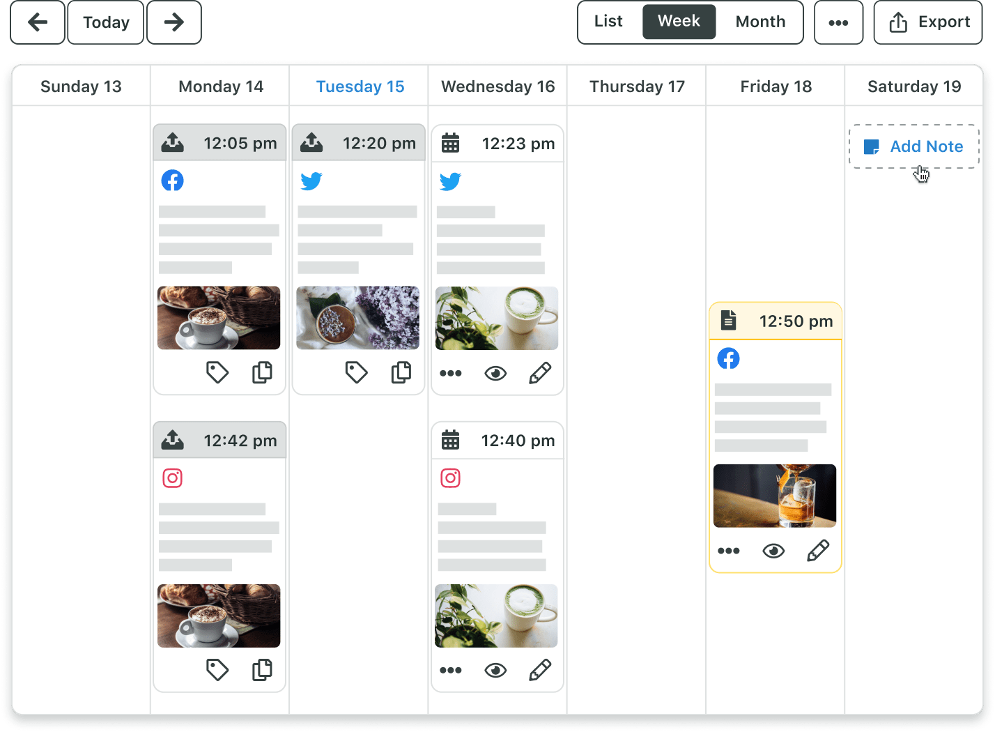 Sprout Social's publishing calendar, providing users with an overview of their scheduled content. 