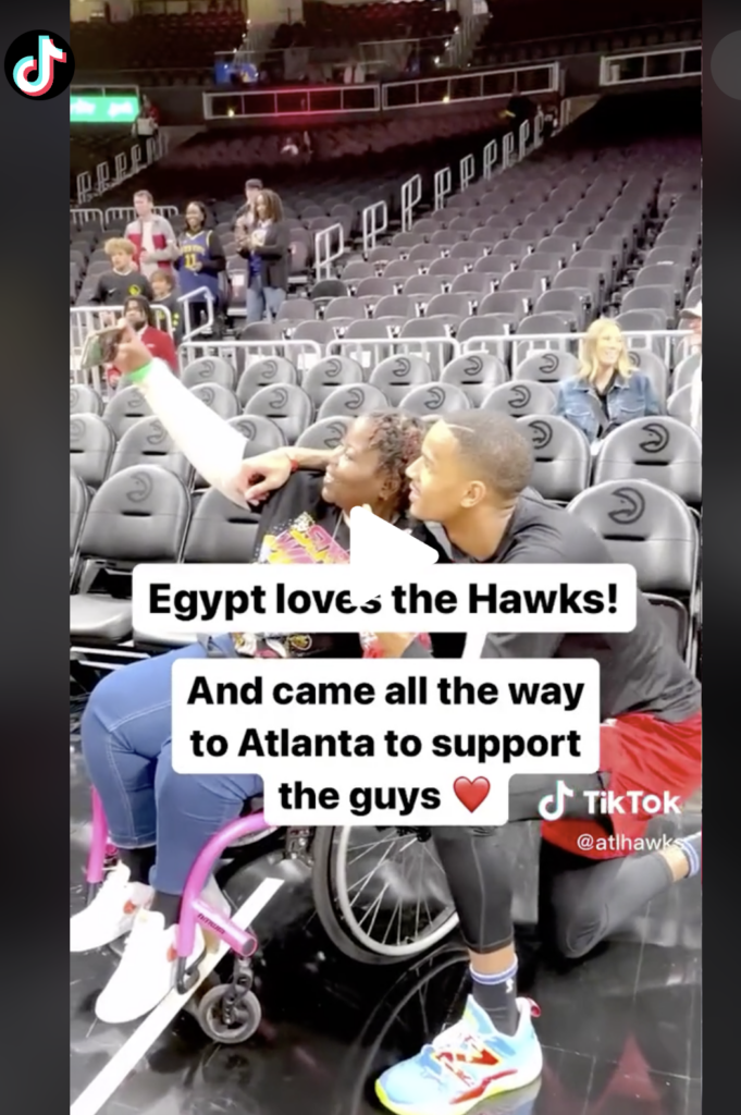 A TikTok post from the Atlanta Hawks basketball team. 