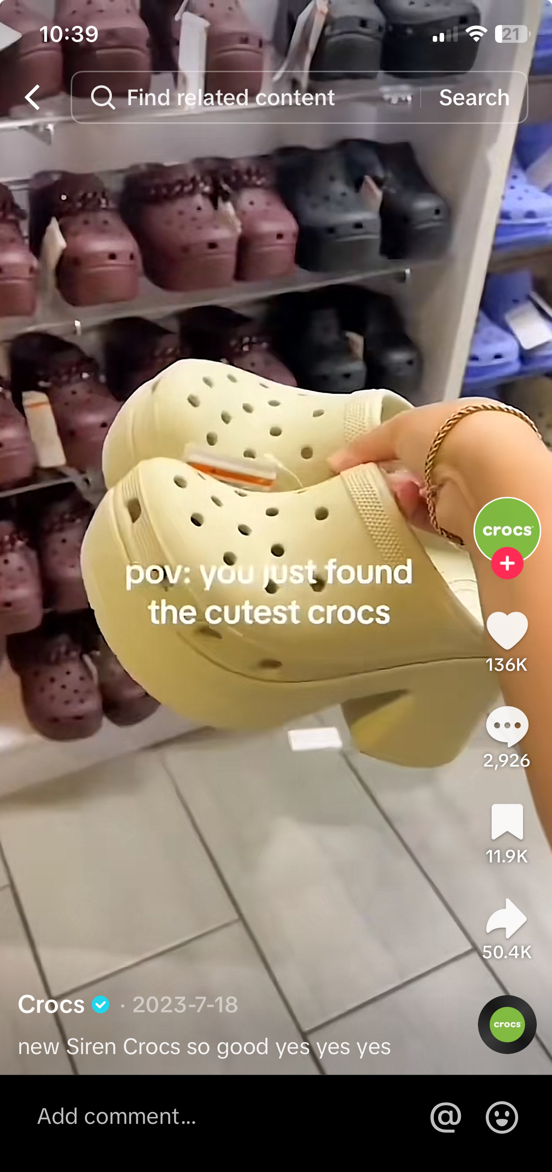 An example of Crocs creating trending TikTok content
