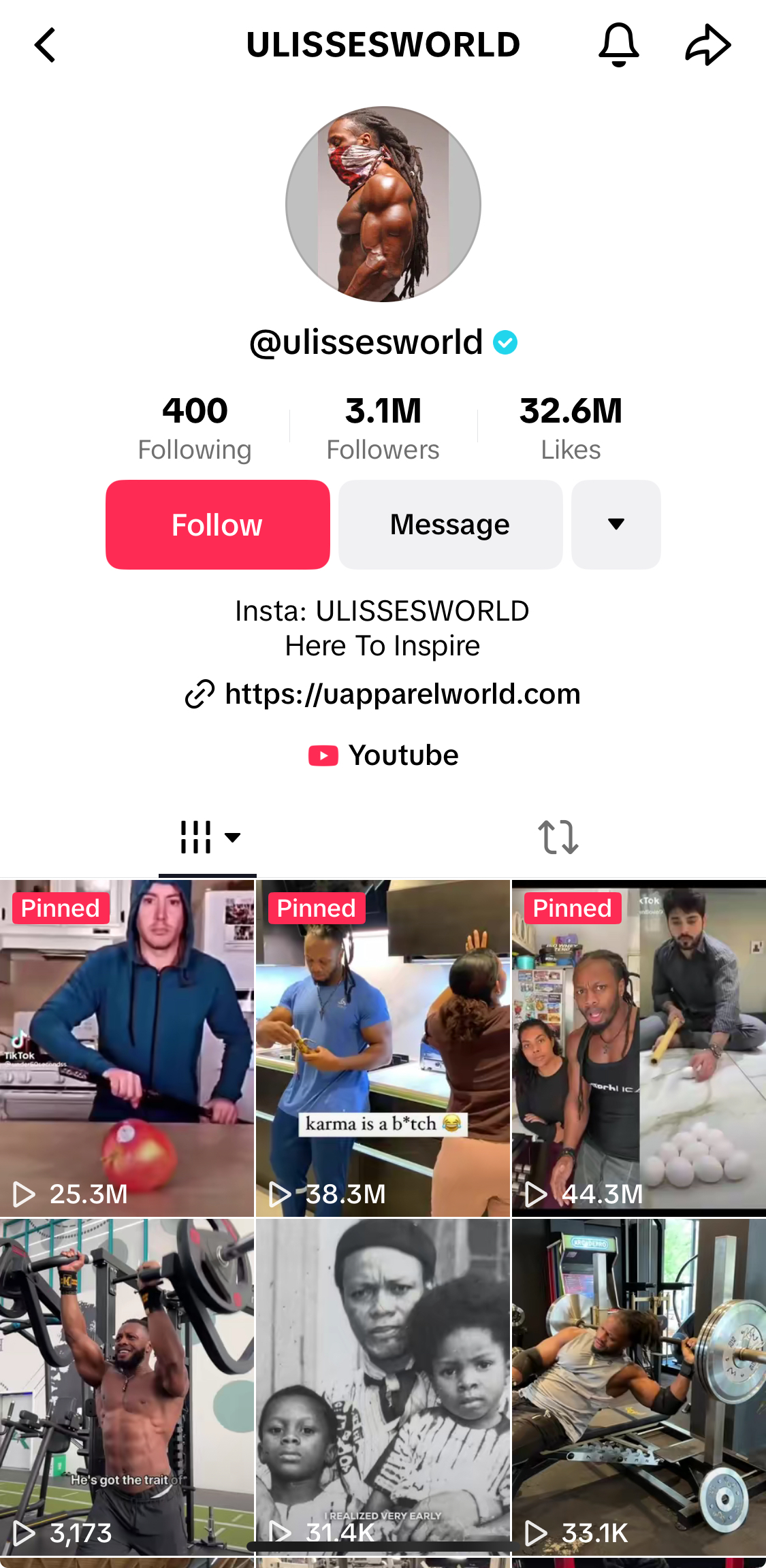 Ulisses's TikTok profile.