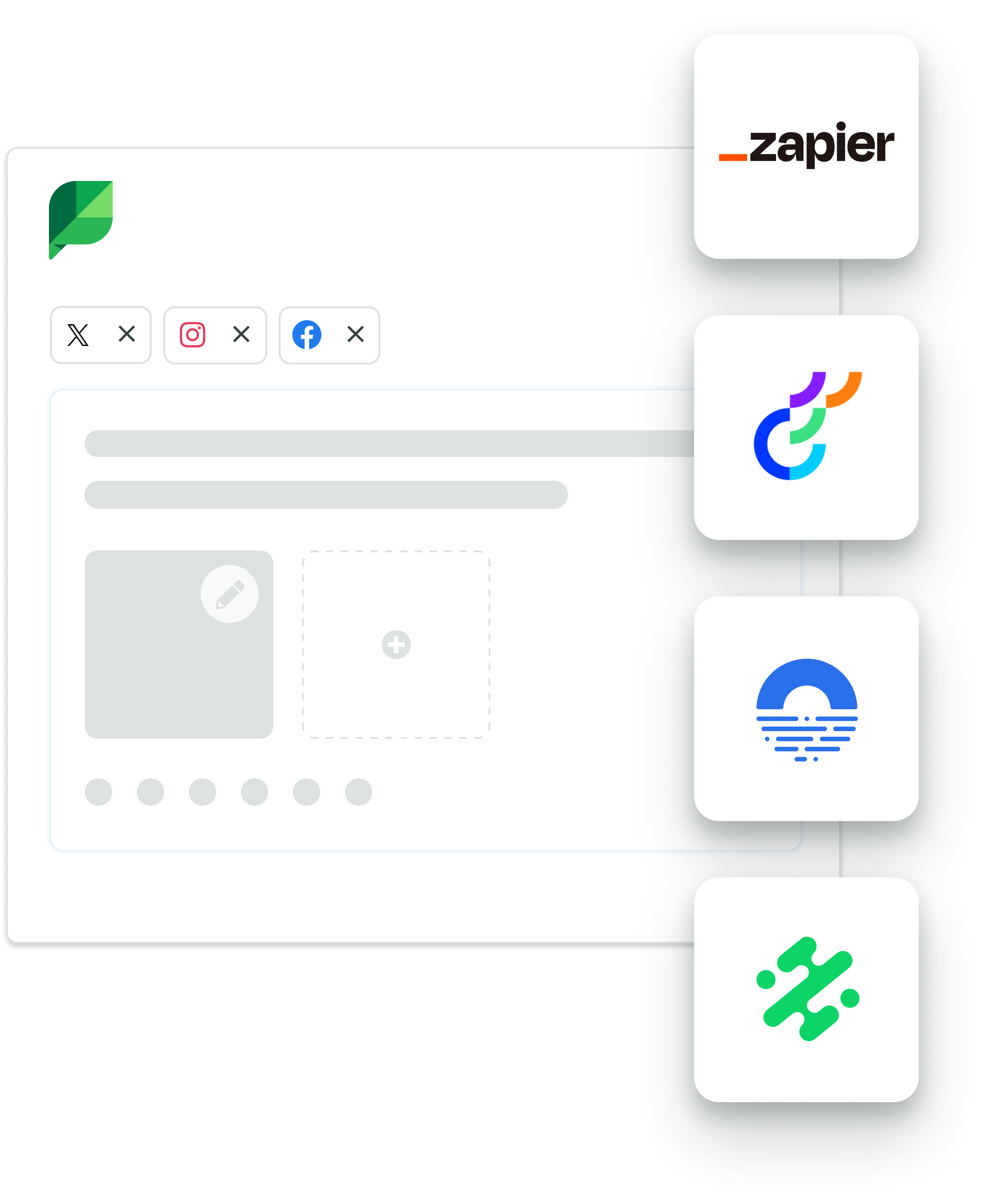 Demonstration of Sprout's new publishing integrations, featuring Zapier, Optimizely, Opal, and Slate.