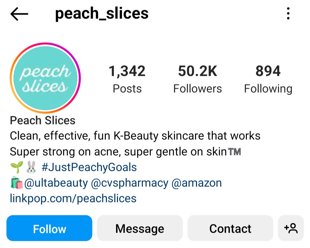 peach slices instagram bio