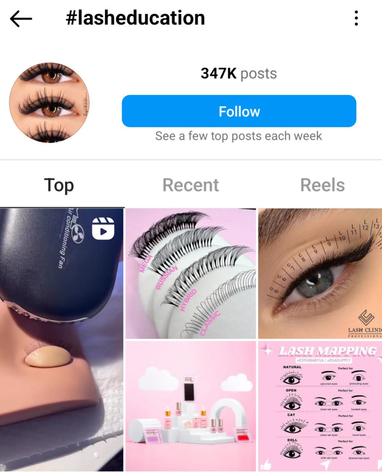 #LashEducation hashtag on Instagram