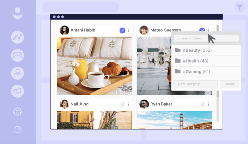 Grin enables you to assess essential performance metrics such as engagement rates, likes, comments, shares, and views.