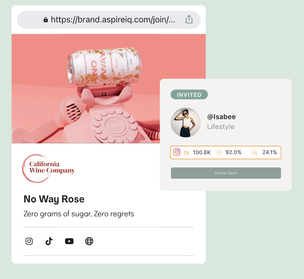Aspire's influencer analytics dashboard illustrating the impact of influencer campaigns so adjustments can be made accordingly.