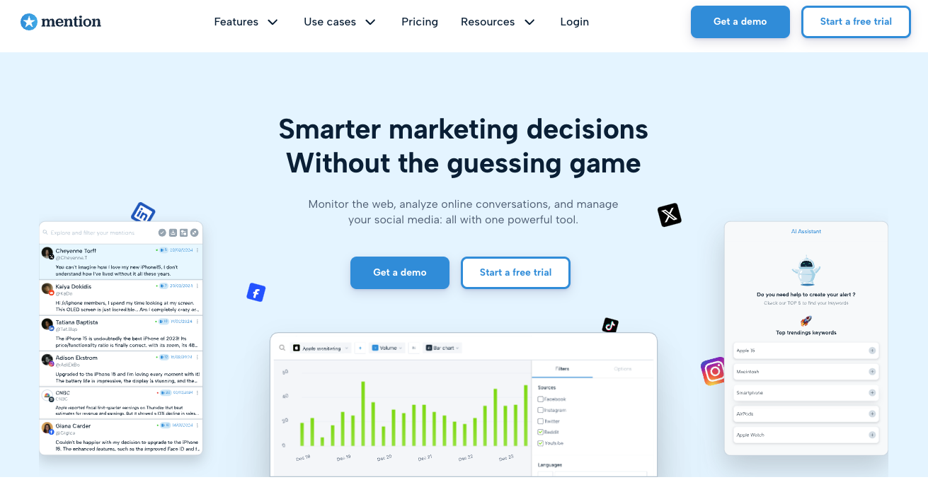 Mention social listening and monitoring tool