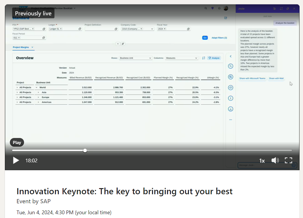 SAP LinkedIn webinar video