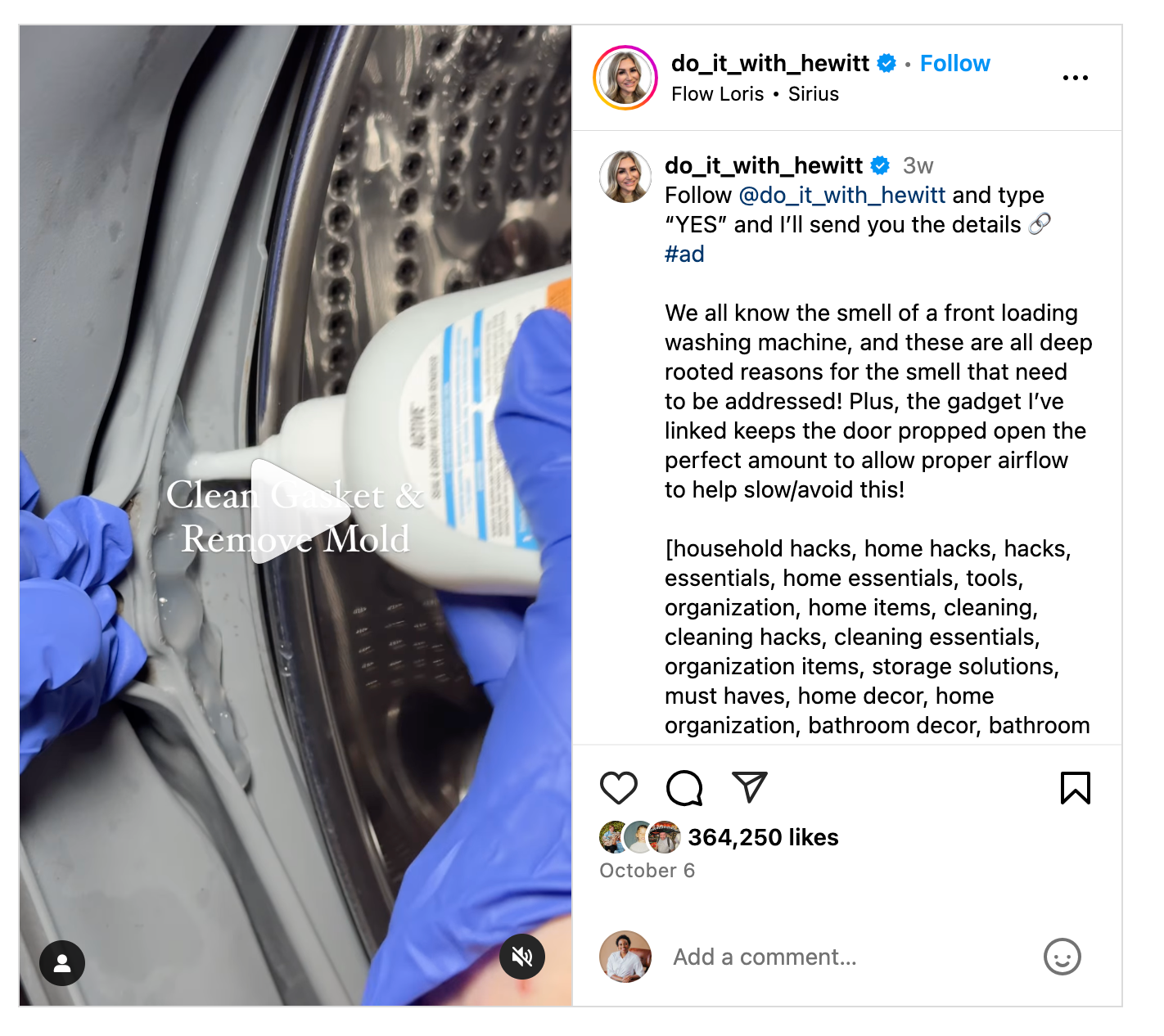 A branded partnership post on Instagram, posted by user @do_it_with_hewitt