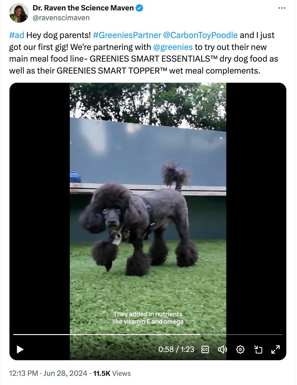 A branded partnership post on X, posted by user @ravenscimaven