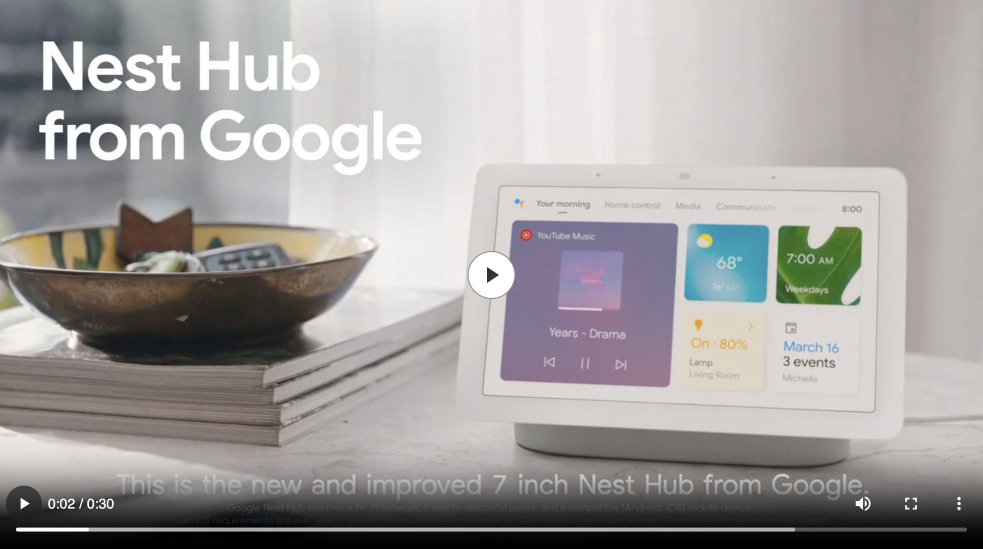 A video of the Nest Hub from Google in action