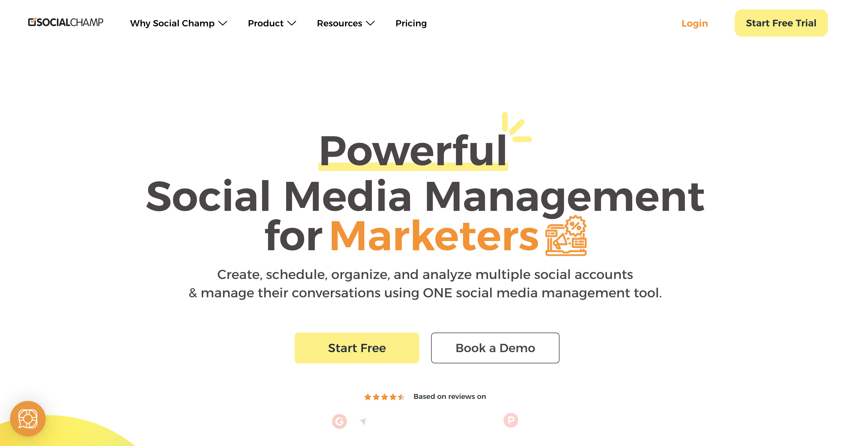 A screenshot of TikTok analytics tool Social Champ's website