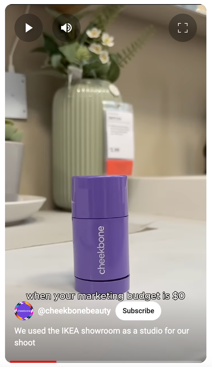 YouTube Short from Cheekbone Beauty repurposed from TikTok.