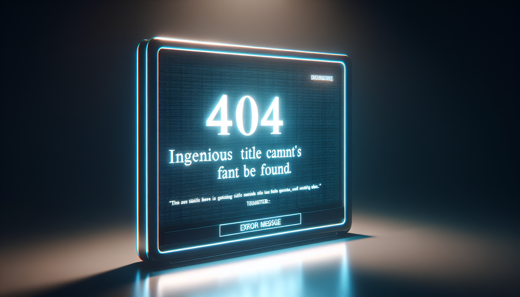 Error 404: Ingenious Title Cannot Be Found