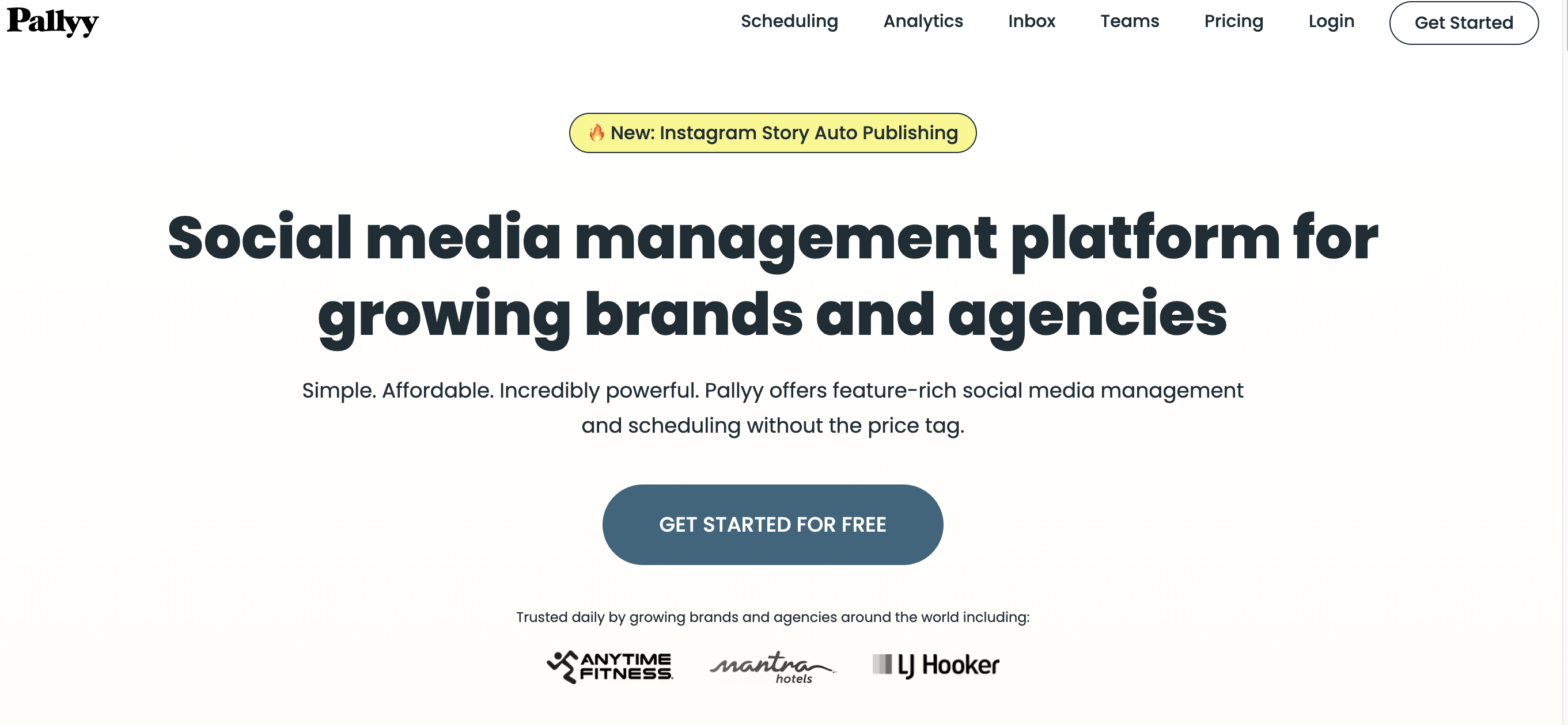 pallyy homepage with text that reads 