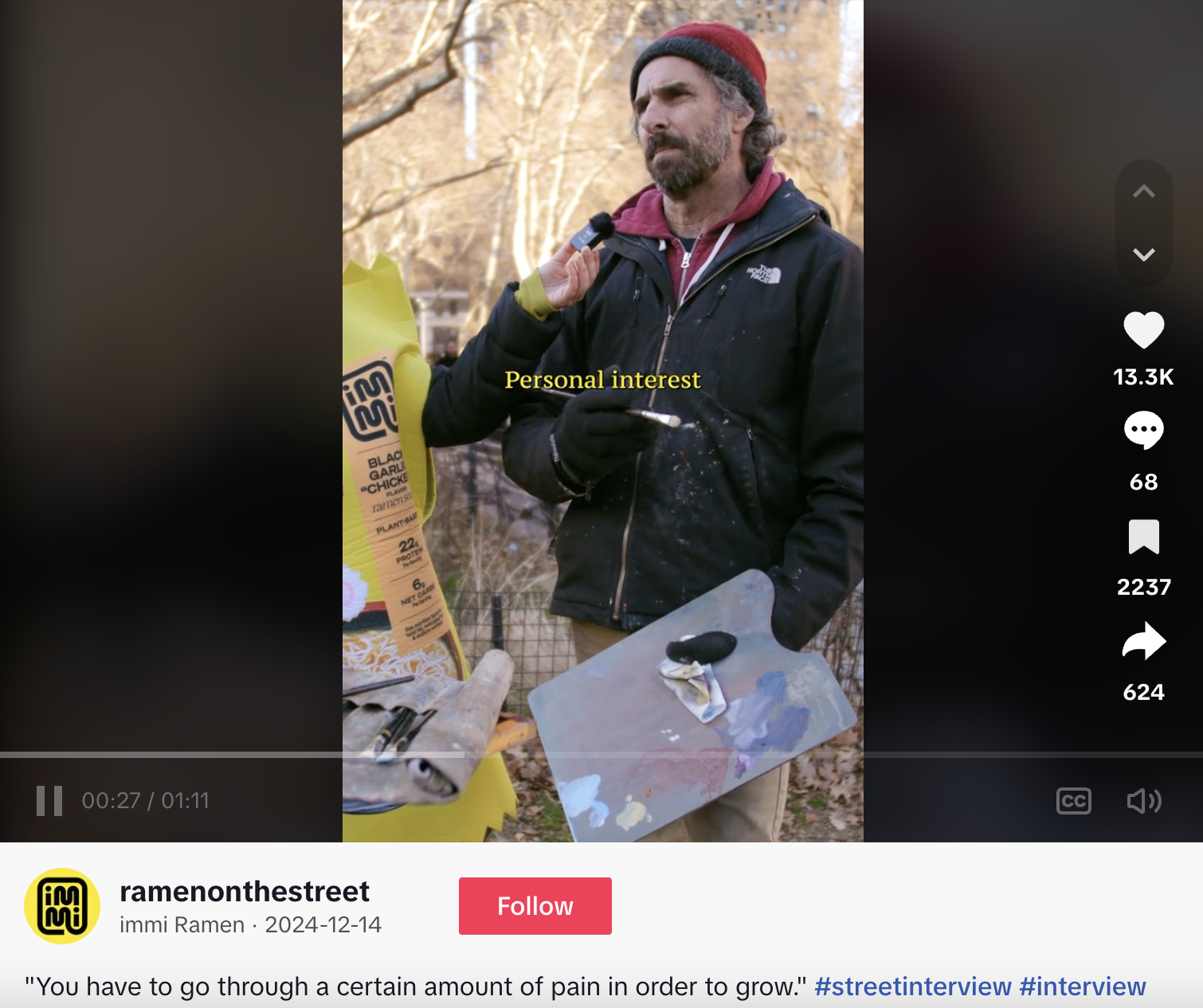 A Ramen on the Street interview discussing the significance of pain and empathy in our lives