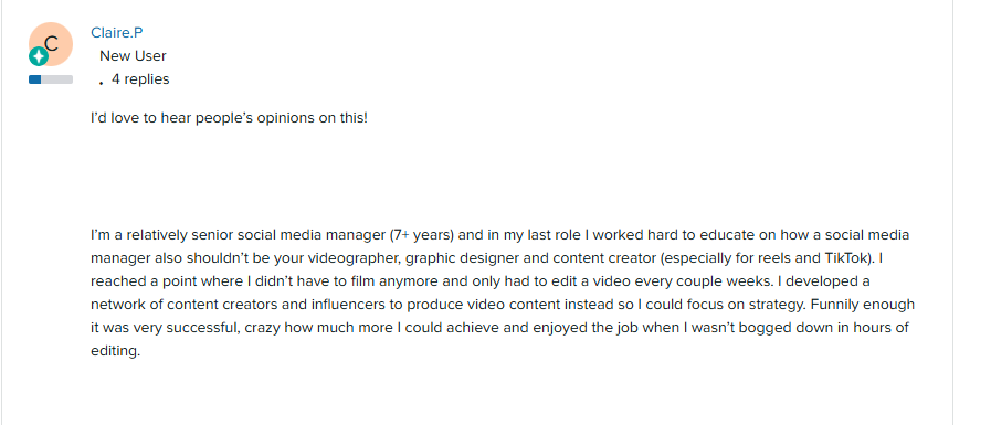 Discussion on Sprout’s community forum regarding the distinction between these roles
