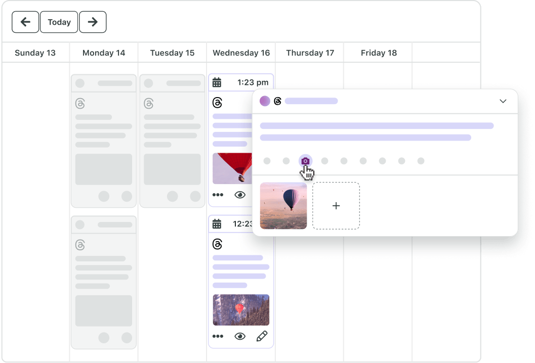 Sprout Social's Publishing Calendar where you can see how to add posts, request approval and visualize all upcoming posts