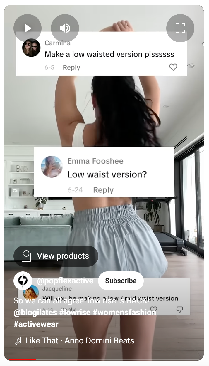 YouTube Short from Popflex Active featuring founder Cassie Ho.