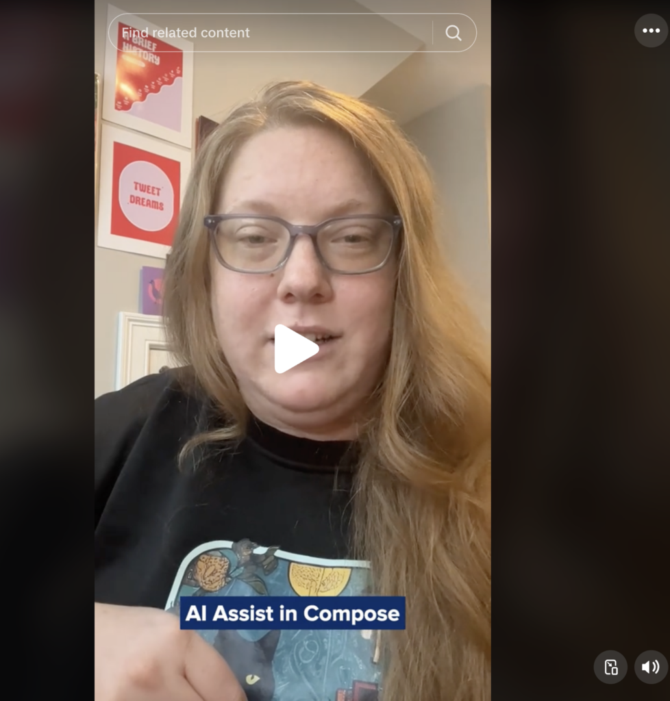 Sprout's TikTok showing how AI Assist In Compose works.