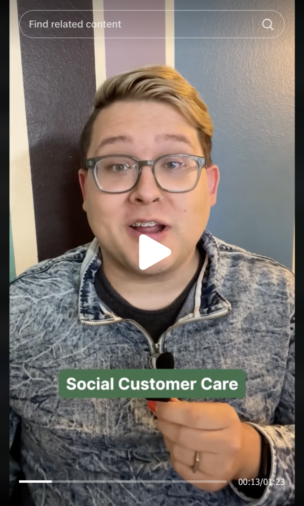A social post explaining how the Sprout social team uses Sprout customer care tools to save time and work more intentionally.