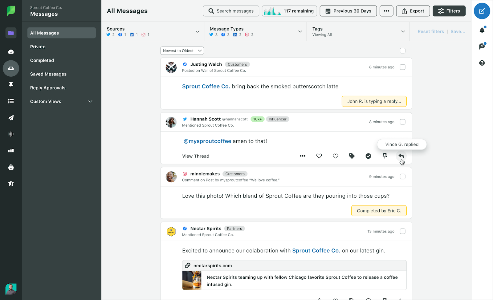 Sprout Social’s Collision Detection Feature in the Smart Inbox