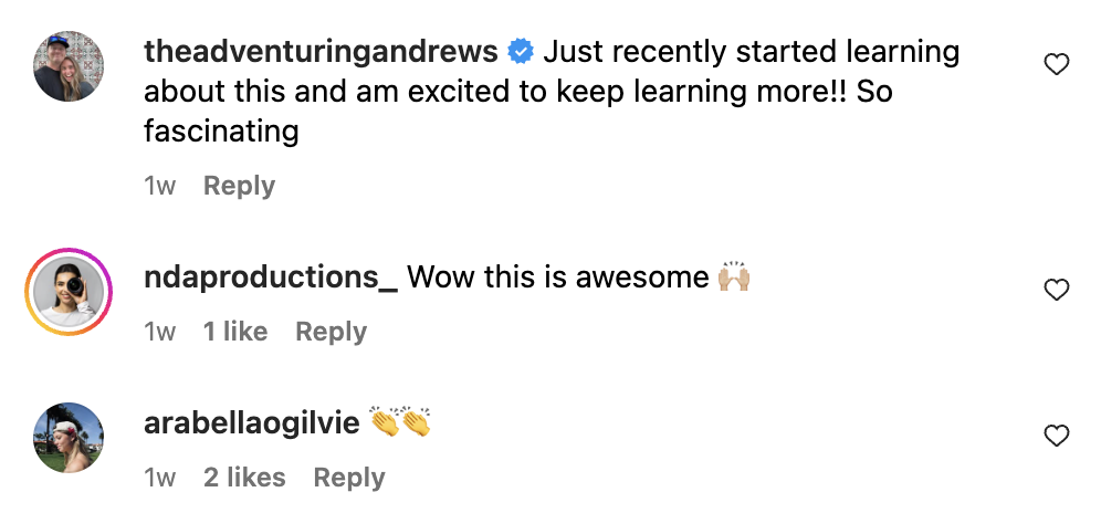 A comment section of a Vivobarefoot social media post where fans thank and applaud the brand for their education around their products/foot health