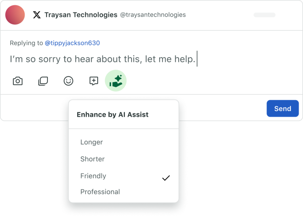 Sprout Social’s Enhance by Ai Assist feature