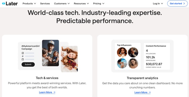 Later provides tools for creating and editing social posts for your accounts.