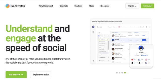 Brandwatch social listening and analytics platform.