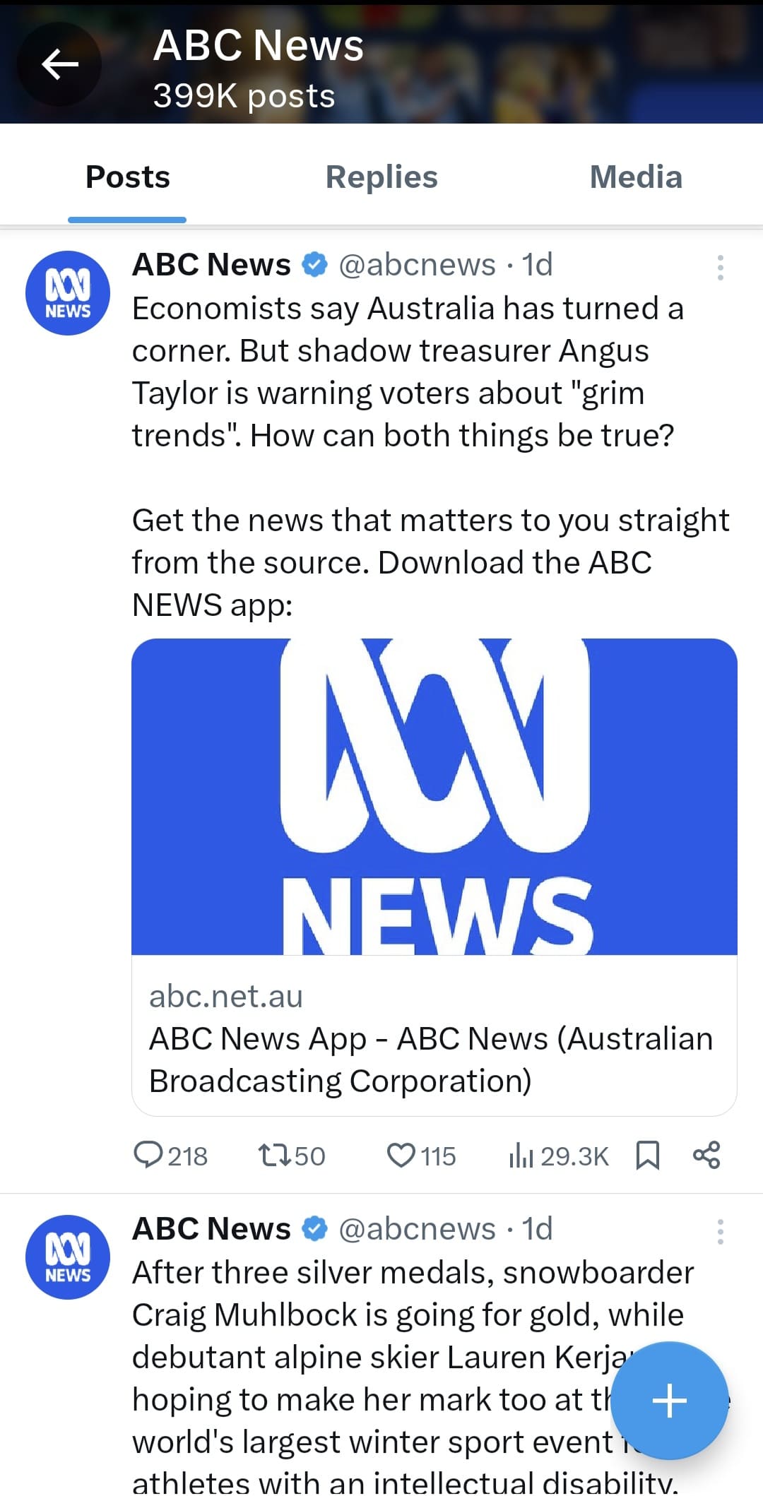 ABC News X (formerly Twitter) feed.